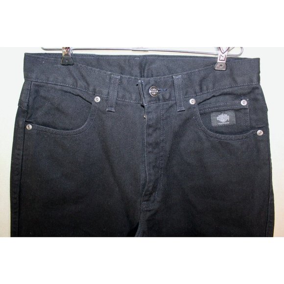 NWT Harley Davidson Black Jeans Cotton Pockets Women Sz 10 R fits as 30x31 #f - Picture 3 of 5